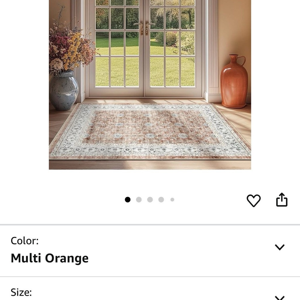 Jim Chan Vintage Multi Orange Area Rug 3x5